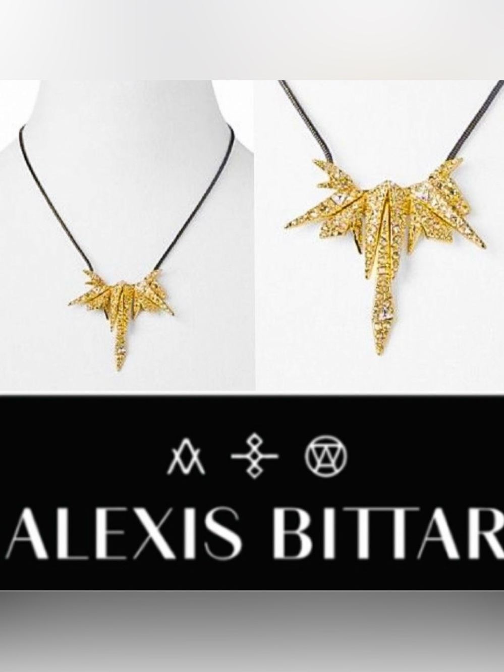 NEW Alexis Bittar Alexis Bittar Origami Crystal Snake Pendant Necklace SB11